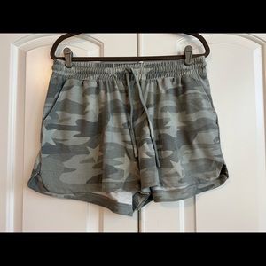 Camo lounge shorts.